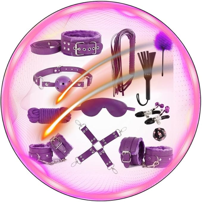 The Home Gym Exercise Set Includes 12 Different Accessories, Including Adjustable Aerobic Exercise Equipment for Both Men and Women-Q (Purple)