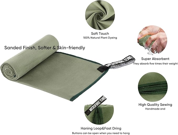 Wuwahlod Microfiber Quick-Dry Gym Towel – Ultra Absorbent, Odor-Free, Lightweight & Compact for Sports, Travel, and Fitness（16x32 inches）