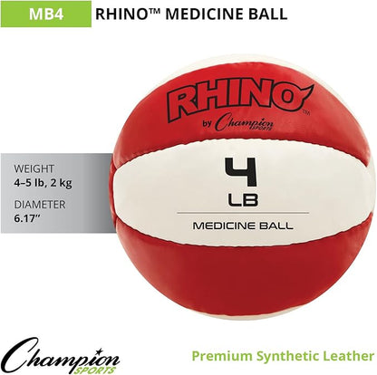 Champion Sports Leather Medicine Balls – Durable Weighted Balls for Strength, Core & Conditioning Training