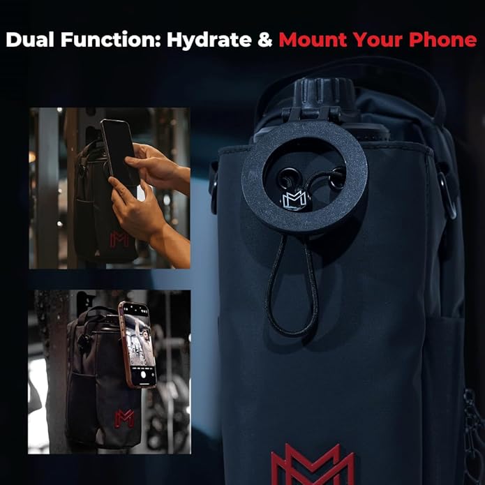 MAGNACE Magnetic Gym Bag Bundle, 3-in-1 Set with Water Bottle Holder, Magnetic Pouch, Towel & Sling Bag – For Men & Women