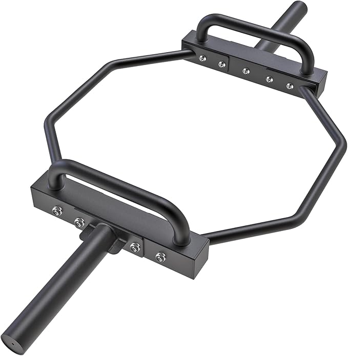 SELEWARE Trap Bar Hex Bar for Deadlift, Olympic Hex Barbell Deadlift Trap Bar, 500 LBS Capacity Heavy Duty Weight Lifting Hex Bar Strength Training Equipment for Home Gym, Squats, Shrugs