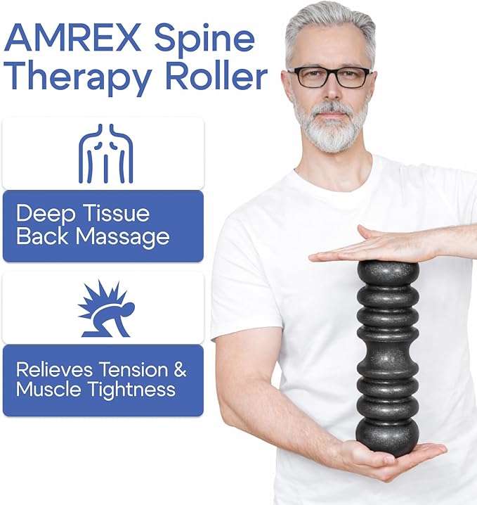 Track Spine Roller & Back Stretcher – Firm Deep Tissue Tool for Myofascial Release, Spinal Decompression, Posture Alignment & Muscle Recovery