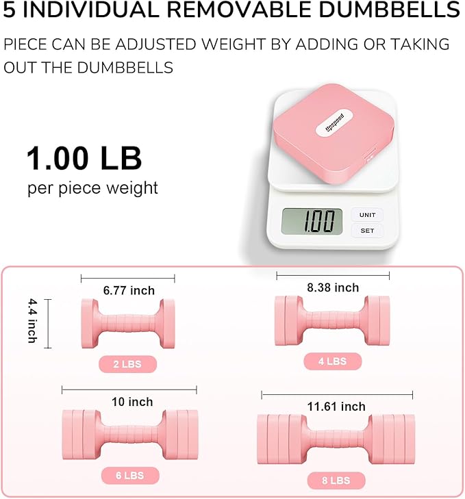 16LBS/20LBS Dumbbells Sets Adjustable Dumbbell Set Hand Weights for Women Men Free Weights Dumbbells Set Exercise Fitness dumbbell sets of 2 for Home Gym Workout Strength Training Equipments