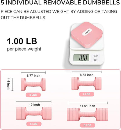 16LBS/20LBS Dumbbells Sets Adjustable Dumbbell Set Hand Weights for Women Men Free Weights Dumbbells Set Exercise Fitness dumbbell sets of 2 for Home Gym Workout Strength Training Equipments