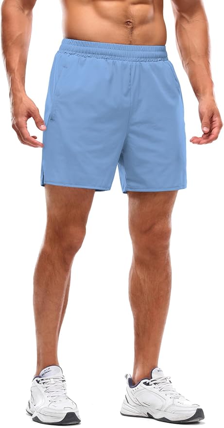 Aolesy Men's 2 in 1 Running Shorts 5" Workout Gym Athletic Shorts for Men Quick Dry Lightweight Training Shorts with Pockets