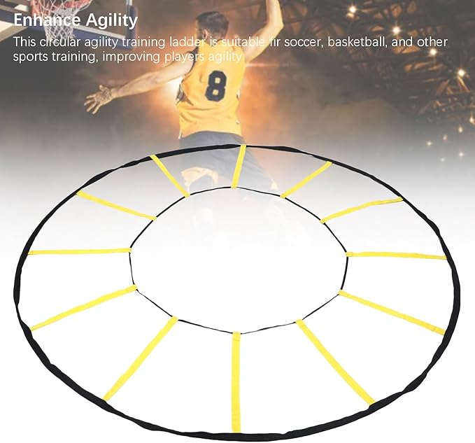 Agilitys Ladder Speed Training Equipment Set, Agilitys Training 12 Rungs Nylon Speed Trainer for Soccer Basketball, Football Soccer Trains Equipment for Kids Youth Adults