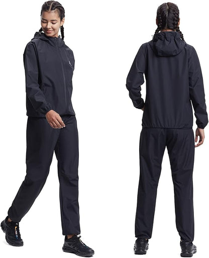 HOTSUIT Sauna Suit Women Machine Washable Sweat Sauna Jacket Pants Anti Rip Sweat Suits for Gym Workout
