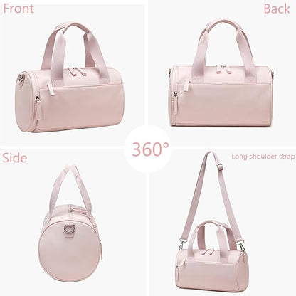 Mini Gym Bag for Women Girls Cute Small Duffle Bag 12'' with Multifunctional Pockets Workout Sport Bags Dance,Fitness,Yoga (Pink)