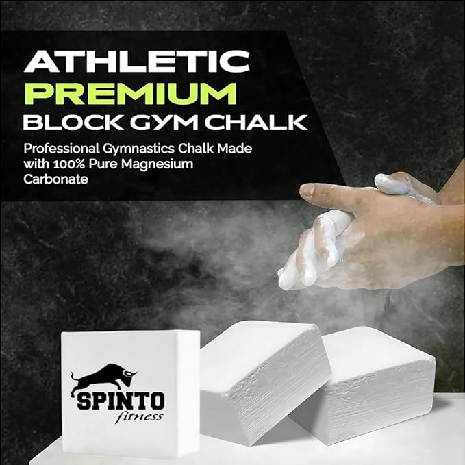 Spinto Fitness Chalk Block 8-Pack Pure Magnesium Carbonate Gym Chalk for Grip & Moisture Control Weightlifting, Powerlifting, Rock Climbing, Gymnastics & Functional Training