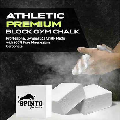 Spinto Fitness Chalk Block 8-Pack Pure Magnesium Carbonate Gym Chalk for Grip & Moisture Control Weightlifting, Powerlifting, Rock Climbing, Gymnastics & Functional Training