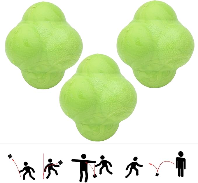 3Pcs Bounce Reaction Balls,Reflexs Ball for Agilitys and Coordination Training