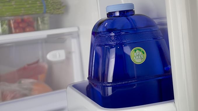 New Wave Enviro 1 Gallon Square BPA Free Water Bottle | Screw Top Lid | Space Saving Design | For Gym & Outdoor | Blue, Pack of 12