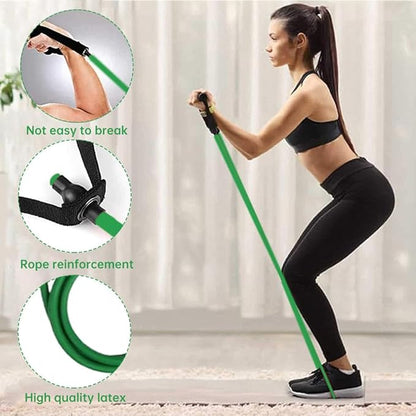 Resistance Bands with Handles, Single Resistance Ban-ds with Handles for Working Out Women and Men, Elastic Bands Workout Ban-ds for Strength Training Muscle Fitness, Pilates