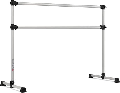 VITA Barre Portable Freestanding Double Ballet Barre, Prodigy, Aluminum | Adjustable Height, USA Made, Home or Gym Exercise Equipment for Kids & Adults | Dance, Fitness, Pilates