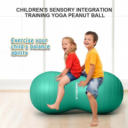 Anti-Burst Peanut Ball,Kids Active Wiggle Seat,for Labor, Therapy, Kids with ADHD – Eco-Friendly Birth Ball for Pregnancy, Physical Therapy & Exercise– with Pump