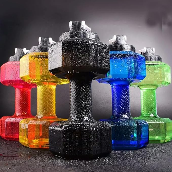 VANZACK 2.2L Dumbbell Shape Water Bottle Portable Weight Water Bottles Sports Fitness Exercise Water Jug for Gym, Yoga, Running, Cycling, and Camping