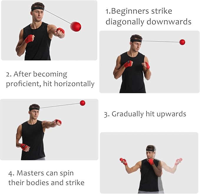 Boxing Reflex Ball with Adjustable Headbands,MMA Training Equipment,Punching Ball,Perfect for Fight Reaction,Hand Eye Coordination,Punching Speed,Agility,for Adults and Kids
