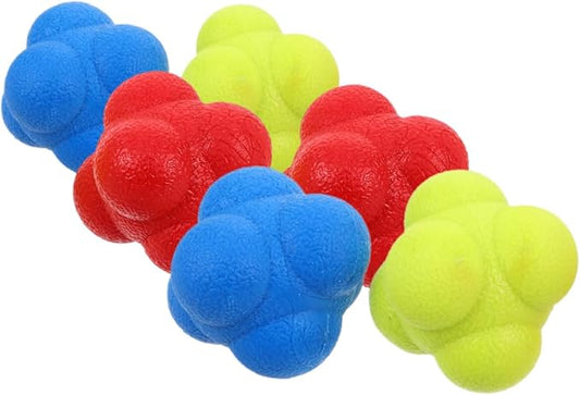 ibasenice 6pcs Agility Training Ball Hexagon Ball Hand Eye Coordination Training Hockey Equipment Fitness Reaction
