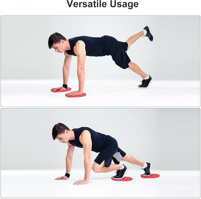 uxcell Exercise Core Sliders, Oval Glider Discs with Feet Covers, Dual Sided Usage in Home Gym for Full Body Workout