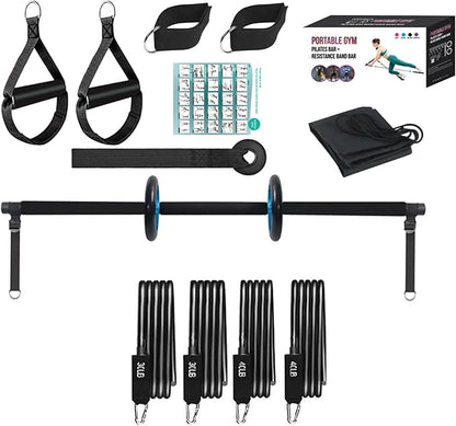 Pilates Bar Set - Pilates Exercise Kit, Pilates Resistance Bar | Portable Home Gym Pilates Bar Kit with Resistance Bands, Multifunctional Fitness Equipment for Full Body Training Home Gym
