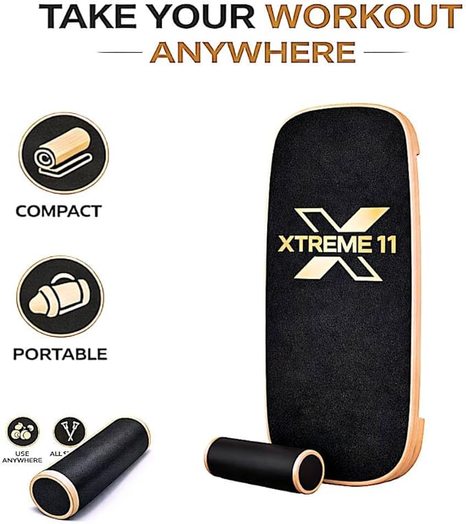 Balance Board Sports Trainer, Surf Trainer Board With Adjustable Stoppers, Improve Core Strength and Balance Control