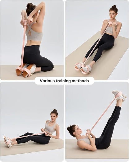 YOTTOY Smart Foot Pedal Puller with Digital Counter, Pedal Puller Resistance Band System with Handles for Full Body Stretching Yoga Home Workout