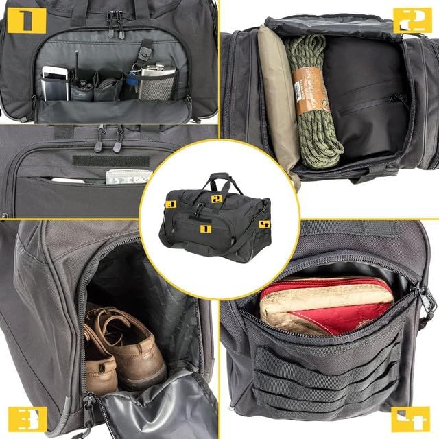 Gym Bag for Women & Men Tactical Duffle Military Weekender Travel Work Out Bags Lightweight Waterproof Sports Tote Shoe Pocket