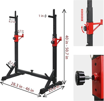PLKO Wall Mount Pull Up Bar and Multi-Function Squat Press Barbell Rack Stand set，Wall Mounted Body Press Pull Up Bar Gym Chin-Up for Upper Body Workout,Fitness Exercise Equipment Home Gym