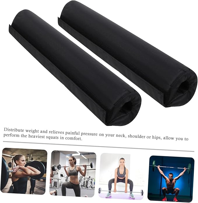 Kisangel 2Pcs Barbell Pad Squat Protector Thick Neck Shoulder Support Cover for Weightlifting Fitness Workouts for Squats Lunges Hip Thrusts Weight Distribution