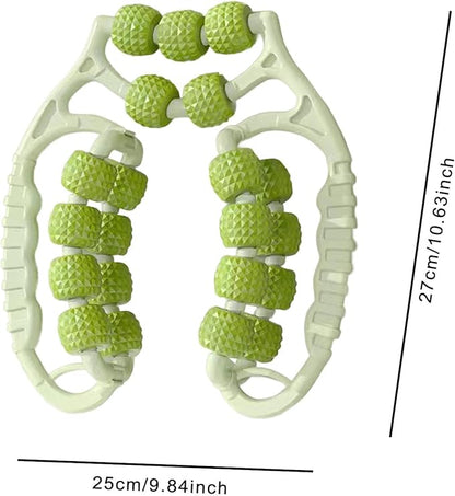 Massage Roller 21 Wheels Portable Workout Leg Massage Tool for Sports, Green