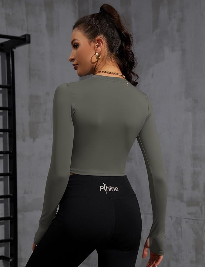 Loovoo Women Workout Shirts 1/2/3 Pack Athletic Compression Tee Dry Fit Yoga Gym Basic Tops