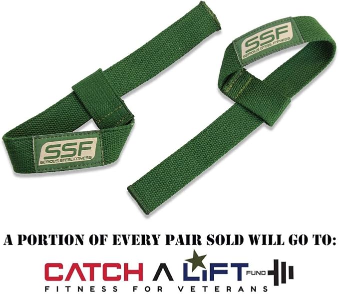 SERIOUS STEEL FITNESS Military OD Green Weight Lifting Straps