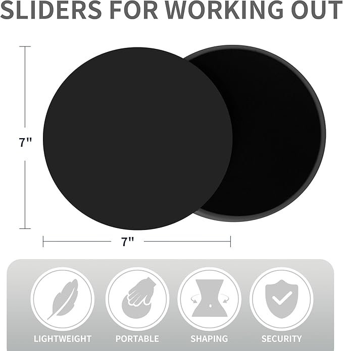 Sliders for Working Out, Exercise Sliders, Workout Sliders, Workout Sliders Disc, Core Sliders for Working Out 2PCS (Black)