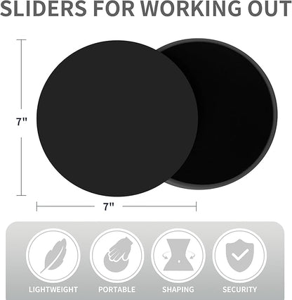 Sliders for Working Out, Exercise Sliders, Workout Sliders, Workout Sliders Disc, Core Sliders for Working Out 2PCS (Black)