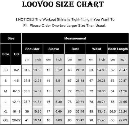 Loovoo Women Workout Shirts 1/2/3 Pack Athletic Compression Tee Dry Fit Yoga Gym Basic Tops