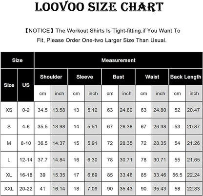 Loovoo Women Workout Shirts 1/2/3 Pack Athletic Compression Tee Dry Fit Yoga Gym Basic Tops