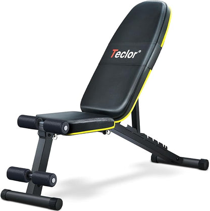 Adjustable Weight Bench, Foldable Workout Benches for Home Gym, 10 Backrest Position Exercise Bench for Strength Training, Upgraded Thickened Steel Support Max Capacity 700LBs