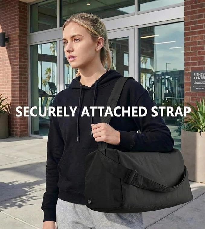 Small Gym Bag for Women with Shoes Compartment, Stylish Duffle Travel Bag for Plane, Lightweight Duffle Bag for Women & Men, Sport Gym Tote Bag with Wet Pocket for Yoga, Pilates, Swimming