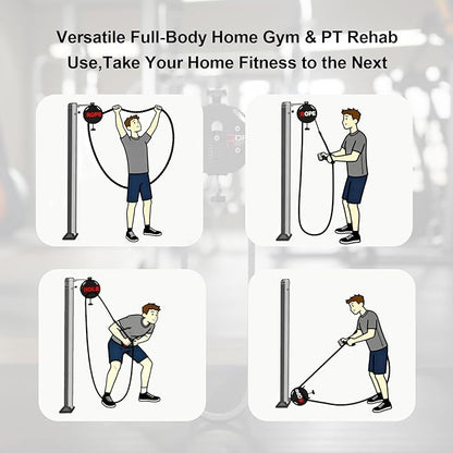 Endless Rope Trainer,Portable Cable Pulley System,Pulley Cable Machine System with Adjustable Resistance,Home Gym Equipment,for Grip,Arms,Back,Body Coordination Exercises