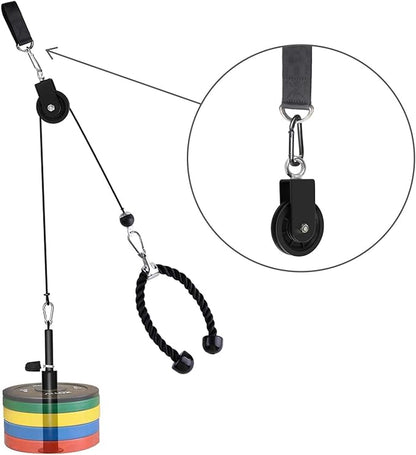 LFJ Cable Pulley with Swing Strap Carabiner Gym Pulley Wheel Set for LAT Pulley System DIY Pull Down Attachment,Ladder Lift,Home Gym Equipment