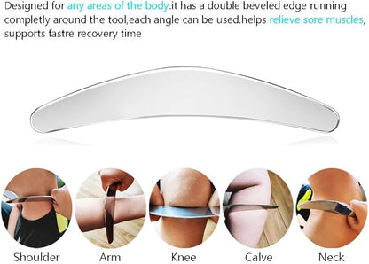 Gua Sha Scraping Massage Tool Iastm Tool Sidekick Tool Medical Stainless Steel Physical Therapy Scraper Myofascial Release Tool Massager for Scar Tissue,Soft Tissue Body Muscle Shoulder