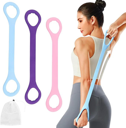Figure 8 Fitness Resistance Band, 3pcs Arm Back Shoulder Exercise Bands Training Elastic Ropes for Working Out, Exercise Equipment for Physical Therapy,Yoga,Pilates, Stretching