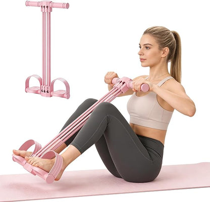 Pedal Resistance Bands with Handles, Upgrade 6-Tube Natural Rubber Foot Pedal Resistance Band for Multifunction Stretching Workout, Abdomen Waist Arms Legs Training