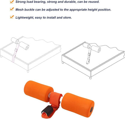Adjustable Sit Up Bar | Home Abdominal Workout Equipment | No Installation Strength Training Device for Door/Bed Use | Portable Sit Up Assistant for Office & Travel