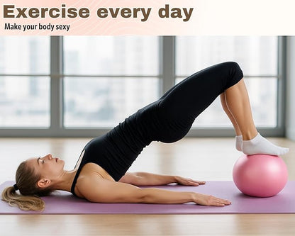 Pilates Ball 9 Inch Yoga Ball Small Exercise Ball for Core Strength Fitness Balance Stability at Home Gym