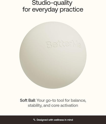 BetterMe Soft Pilates Ball – 8 Inch Mini Exercise Ball for Pilates, Yoga & Core Training – Small Stability Ball for Women – Portable Workout Tool