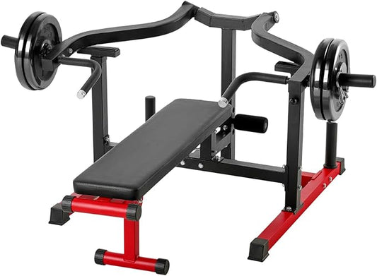 VEVOR Chest Press Machine, Bench Press Set, Adjustable Flat Incline Bench with Independent Converging Arms, Upper Chest Equipment, Fitness Home Gym Equipment Chest