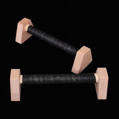 Colaxi 2 Pieces Push up Stands Pushup Handles Wood Exercise Calisthenics Bar Aerobics Anti Slip Parallettes Home Workout Equipment