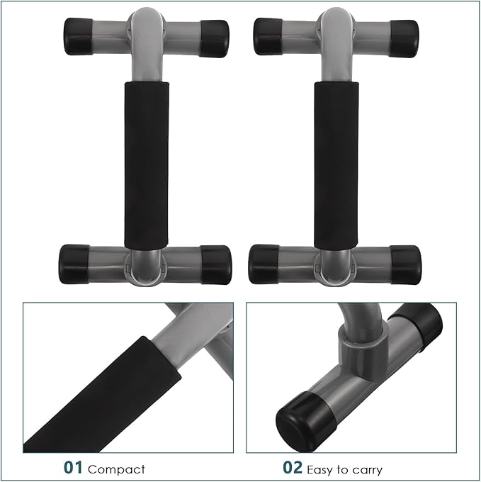 VILLCASE H-structure Push up Bars Pair – Anti-slip Parallette Bars for Chest Strength Training, Compact Home Gym Exercise Handles for Push Ups and Bodyweight Workouts