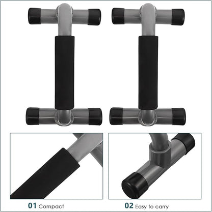 H-shaped Push up Bars Pair with Non-slip Handles, Parallel Parallette Bars for Home Gym Strength Training, Compact Fitness Equipment for Chest Workout and Women’s Exercise